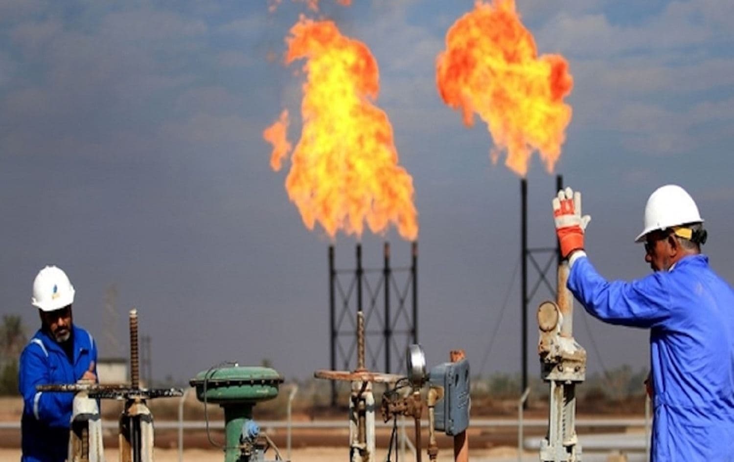 File photo of employees at the Nahr Bin Omar natural gas facility, part of Basra Gas Company, near the southern port of Basra. Photo: AFP