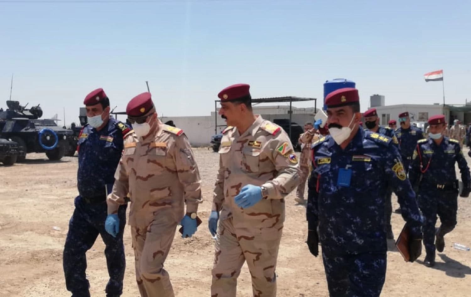 Military officials in Samarra, one of several areas where Operation Heroes of Iraq is taking place, on June 25, 2020. Photo: Iraqi defense ministry 