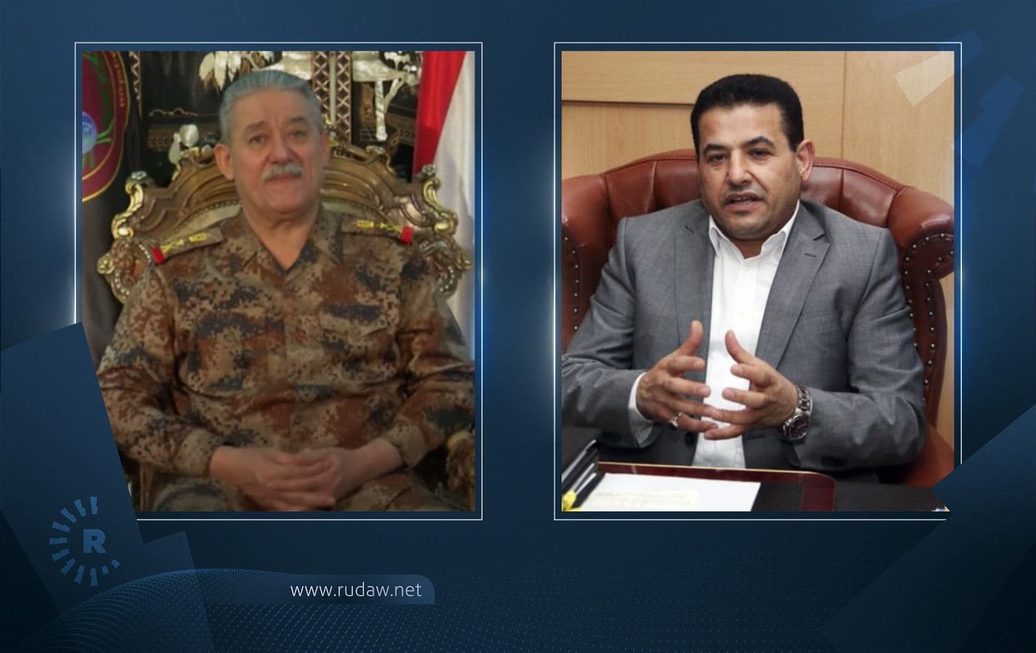 Abdul Ghani al-Asadi (L) was named head of the National Security Council and Qasim al-Araji (R) was named chancellor of National Security. Photos: AP/file
