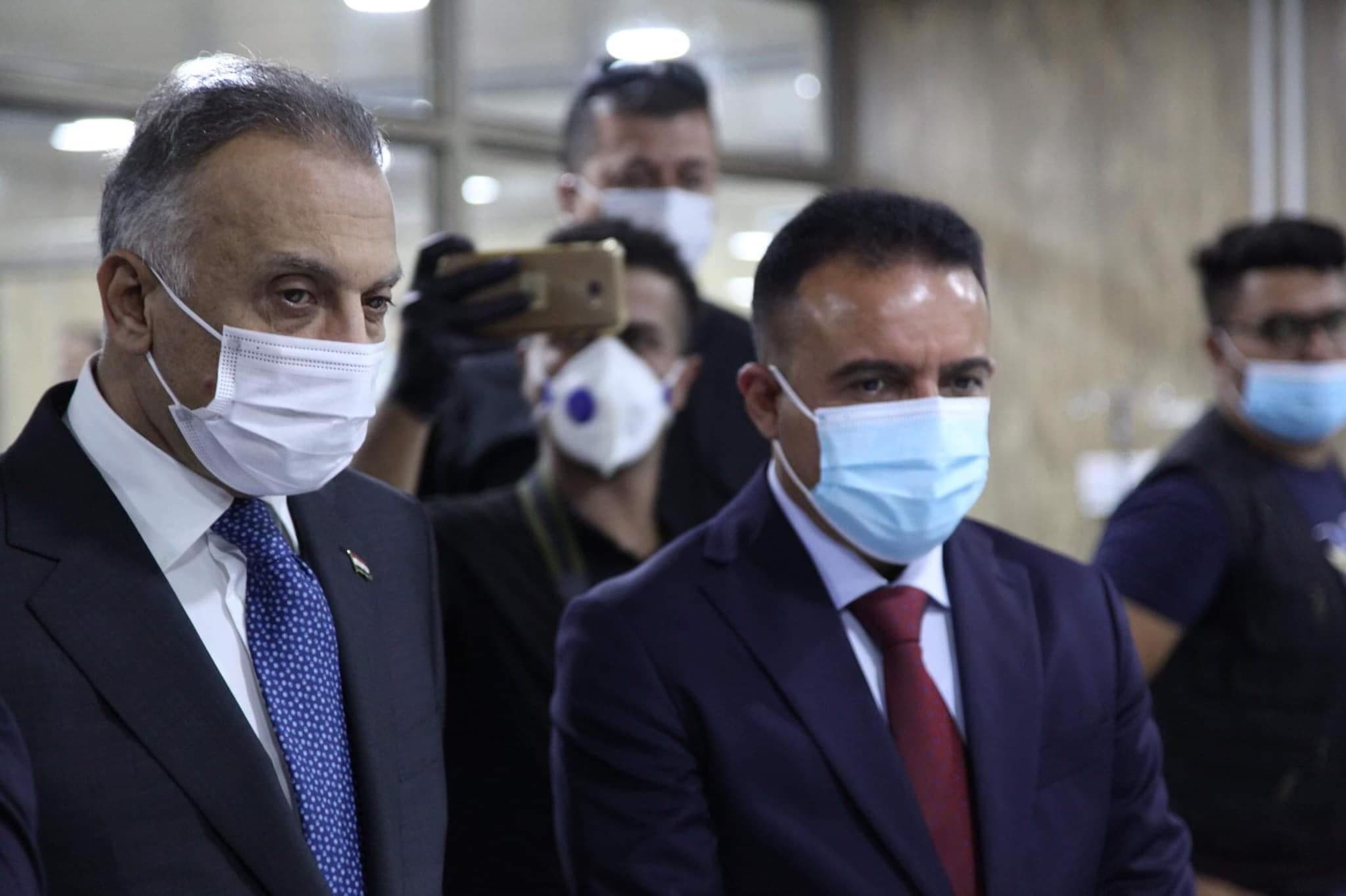 Prime Minister Mustafa al-Kadhimi al-Ataa hospital in Sadr City on July 5, 2020. Photo: Ministry of Health 
