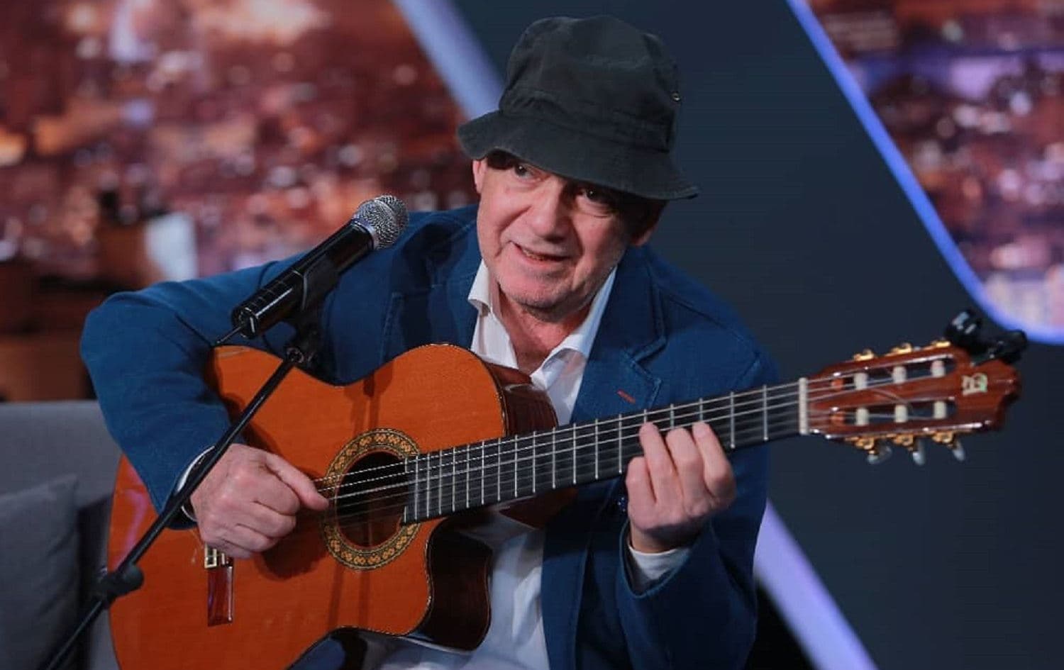 Iraqi composer, singer and guitarist Ilham al-Madfai in 2019. Photo via Facebook