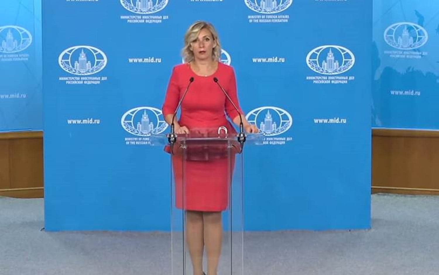 Russian foreign ministry spokesperson Maria Zakharova at a press conference in Moscow on Thursday. Photo: Rudaw TV