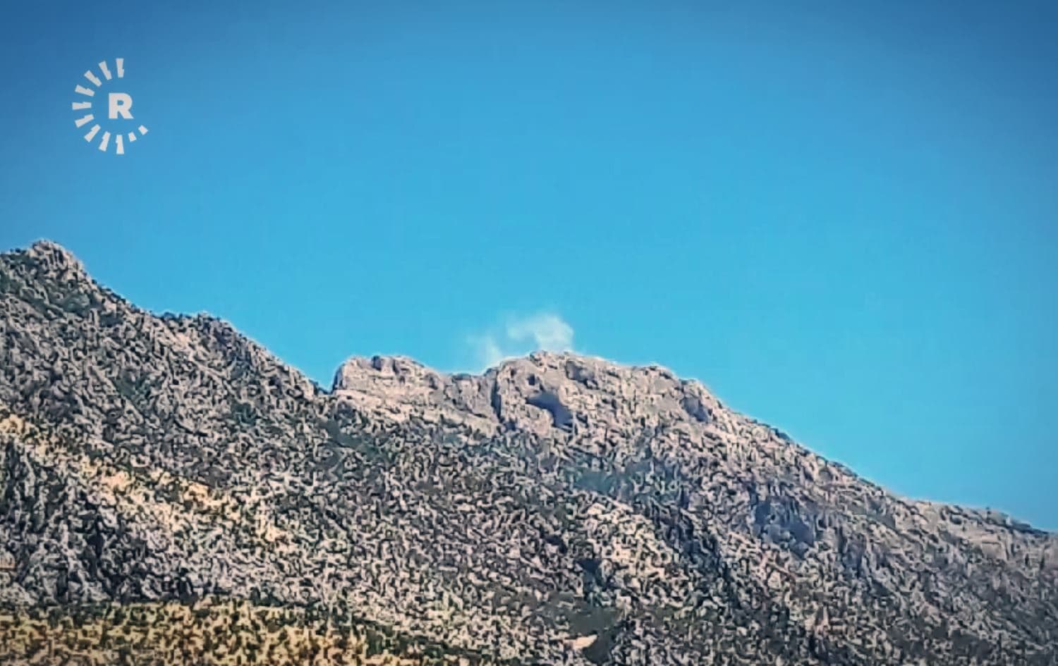 Footage submitted to Rudaw shows the aftermath of bombing in the Link Mountains on August 8, 2020. Photo: Rudaw TV