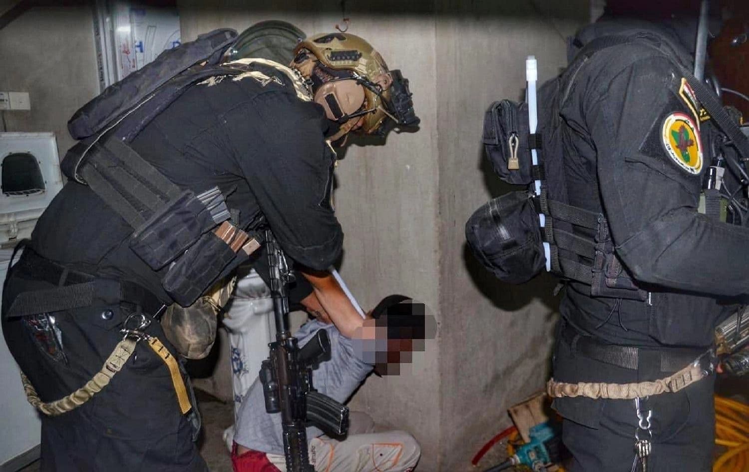 Iraqi counter terrorism forces arrest a suspect believed to have participated in the Camp Speicher massacre.Photo via Yehia Rasool/Twitter