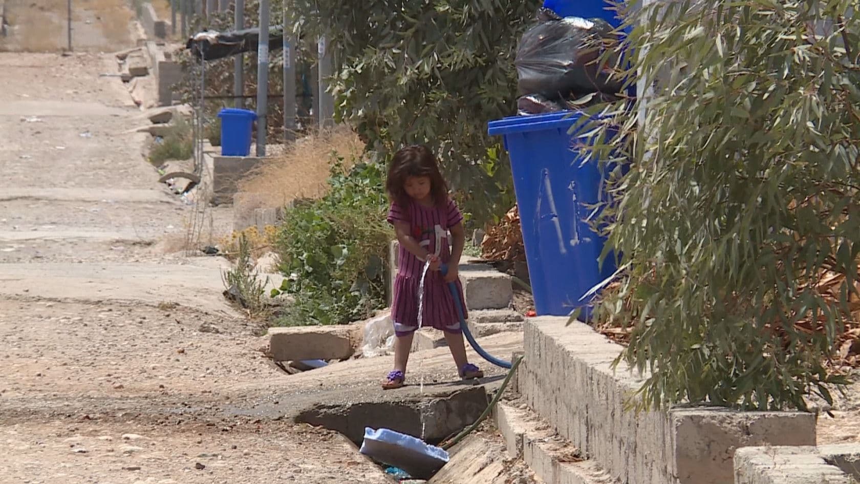 A girl in Qoratu IDP camp in the disputed territory of Garmiyan. Photo: Rudaw TV