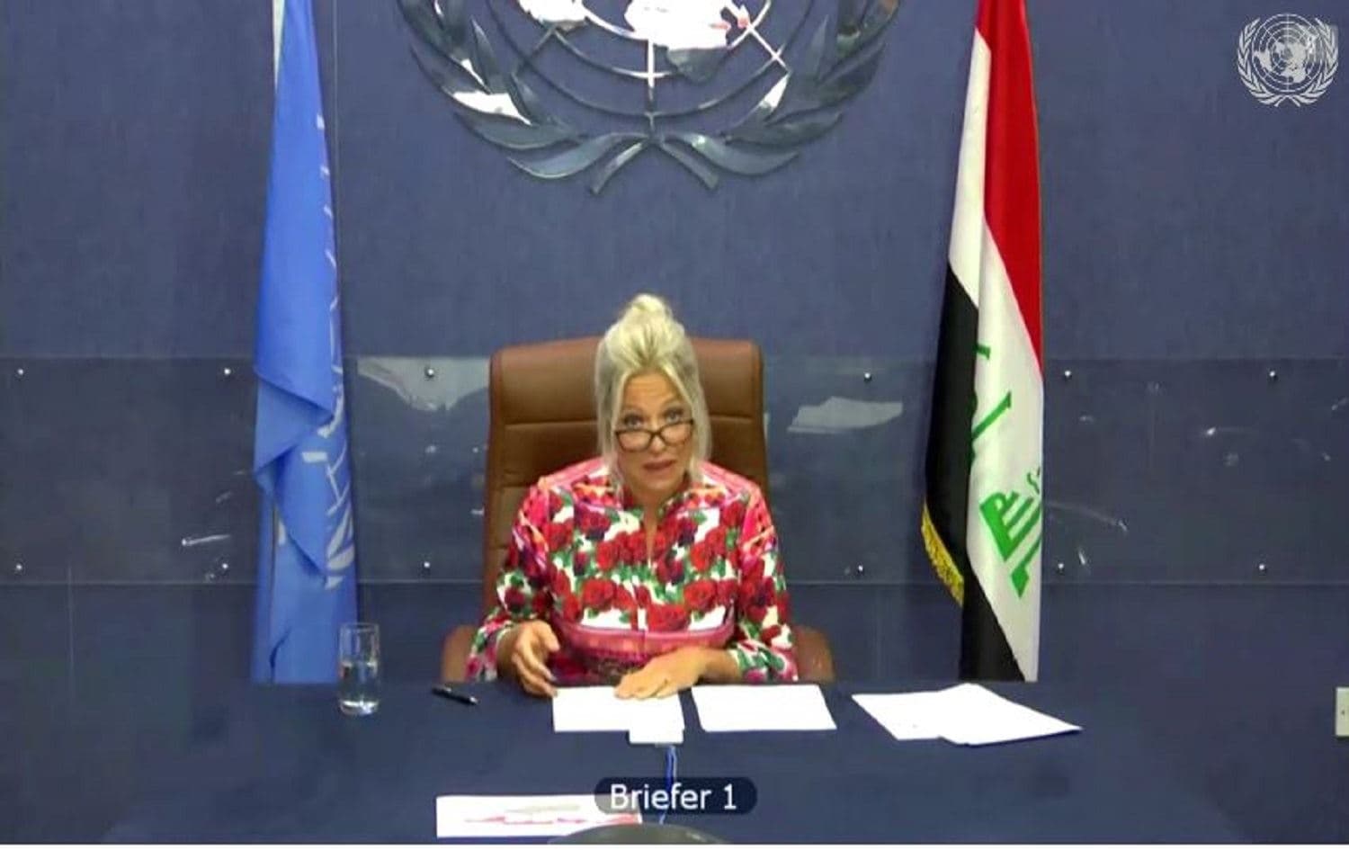 SRSG Jeanine Hennis-Plasschaert in her virtual address to the Security Council on Wednesday. Photo: UNAMI