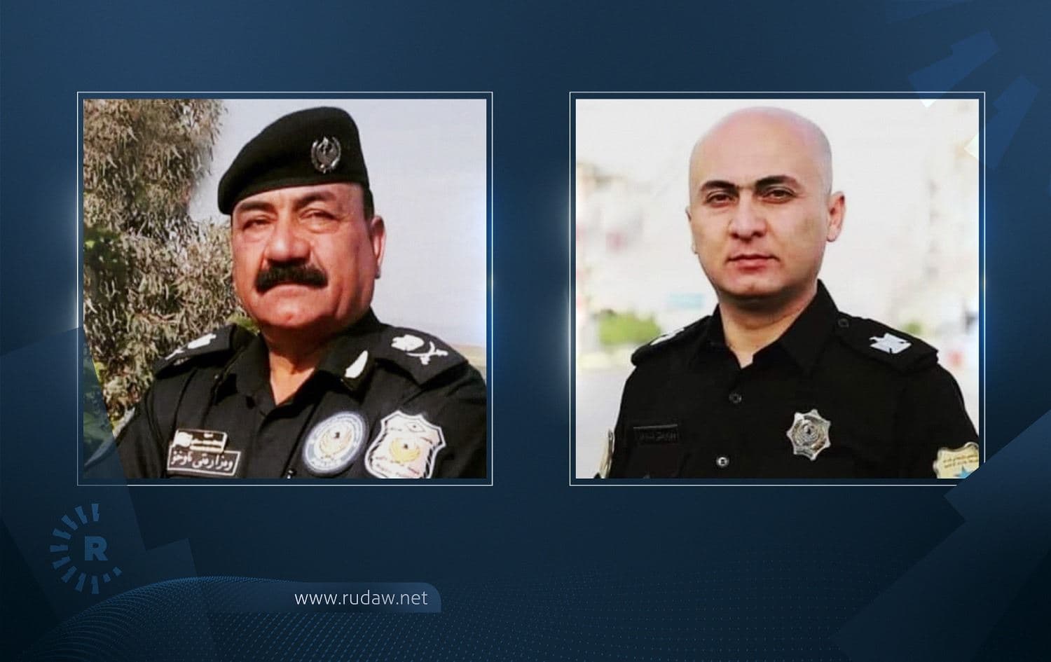 Former Duhok police chief Waadulla Mohammed (left) and Duhok city environmental police officer Rafie Waadullah died within five days of each other. Composite image: Rudaw