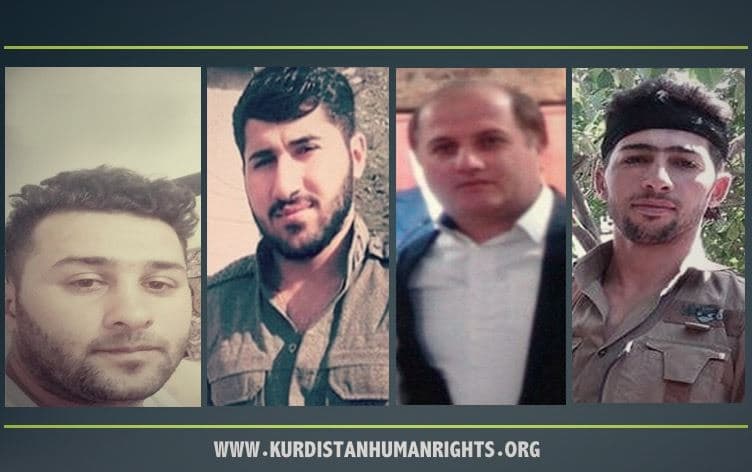 Left to right: Soroush Makari, Zanko Ahmadi, Jalal Khezri, Zanest Hassannejad. Photo: Kurdistan Human Rights Network 