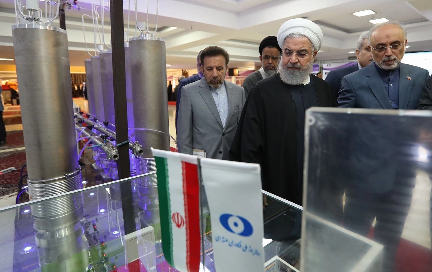 Iranian President Hassan Rouhani visits an exhibition of nuclear technology on April 9, 2019. Photo: handout/Iranian presidency