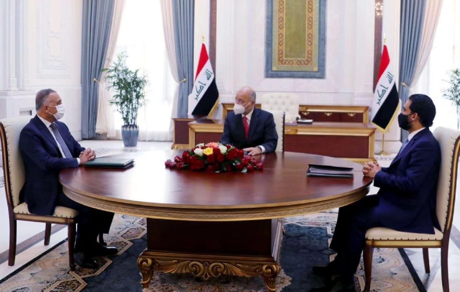 Meeting between top Iraqi leaders on Monday, September 21, 2020. Photo: Iraqi PMO twitter
