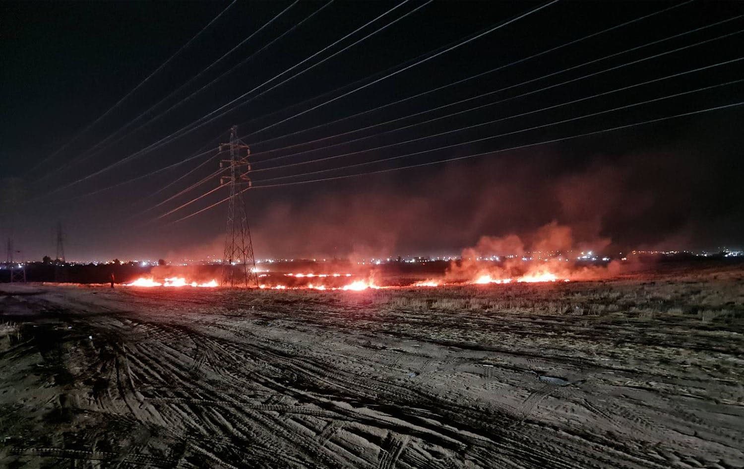 A fire at the site of a rocket attack near Erbil on September 30, 2020. Photo: Bilind T.Abdullah/Rudaw