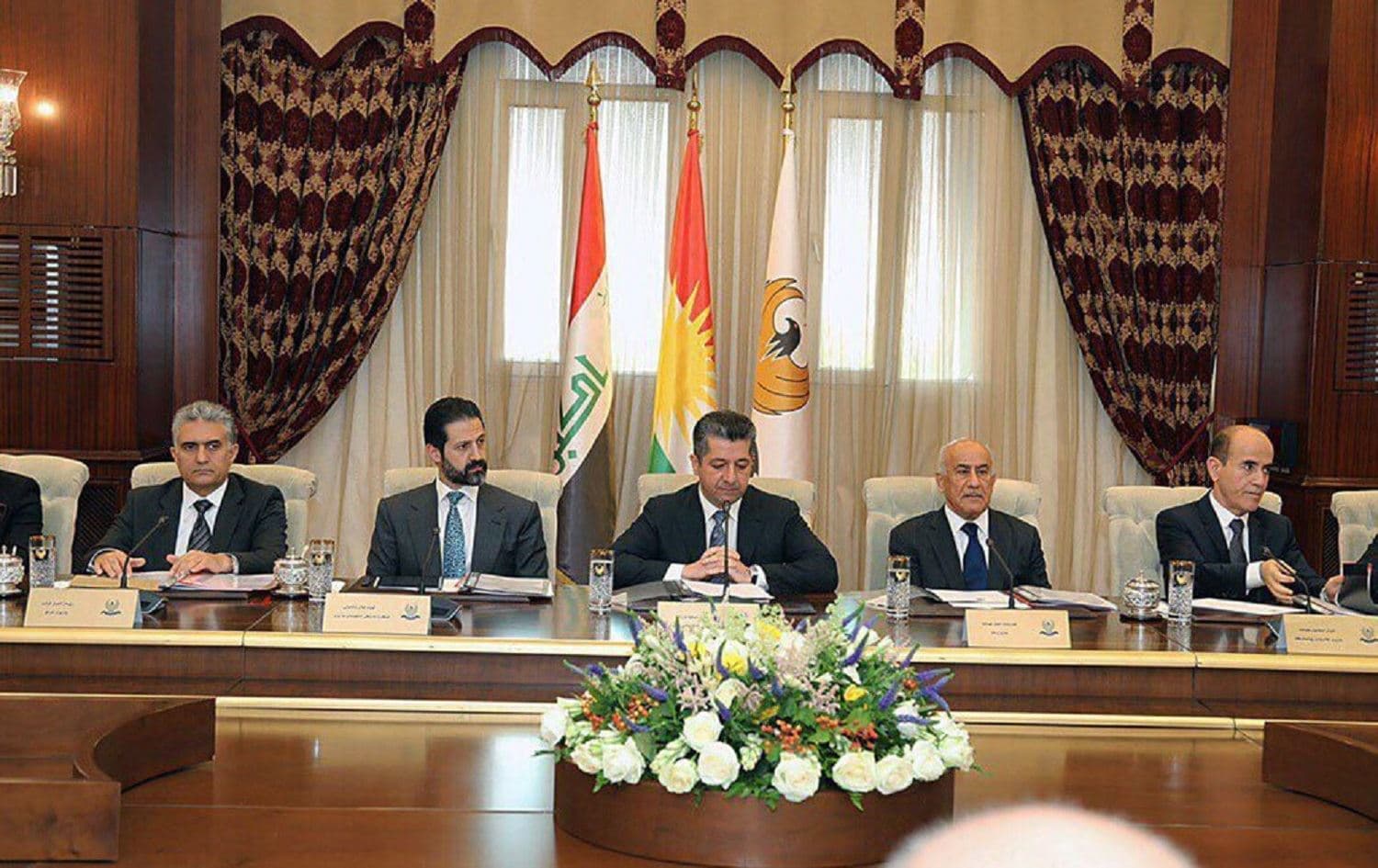 Prime Minister Masrour Barzani (centre) and his Council of Ministers, July 30, 2019. File photo: handout/KRG