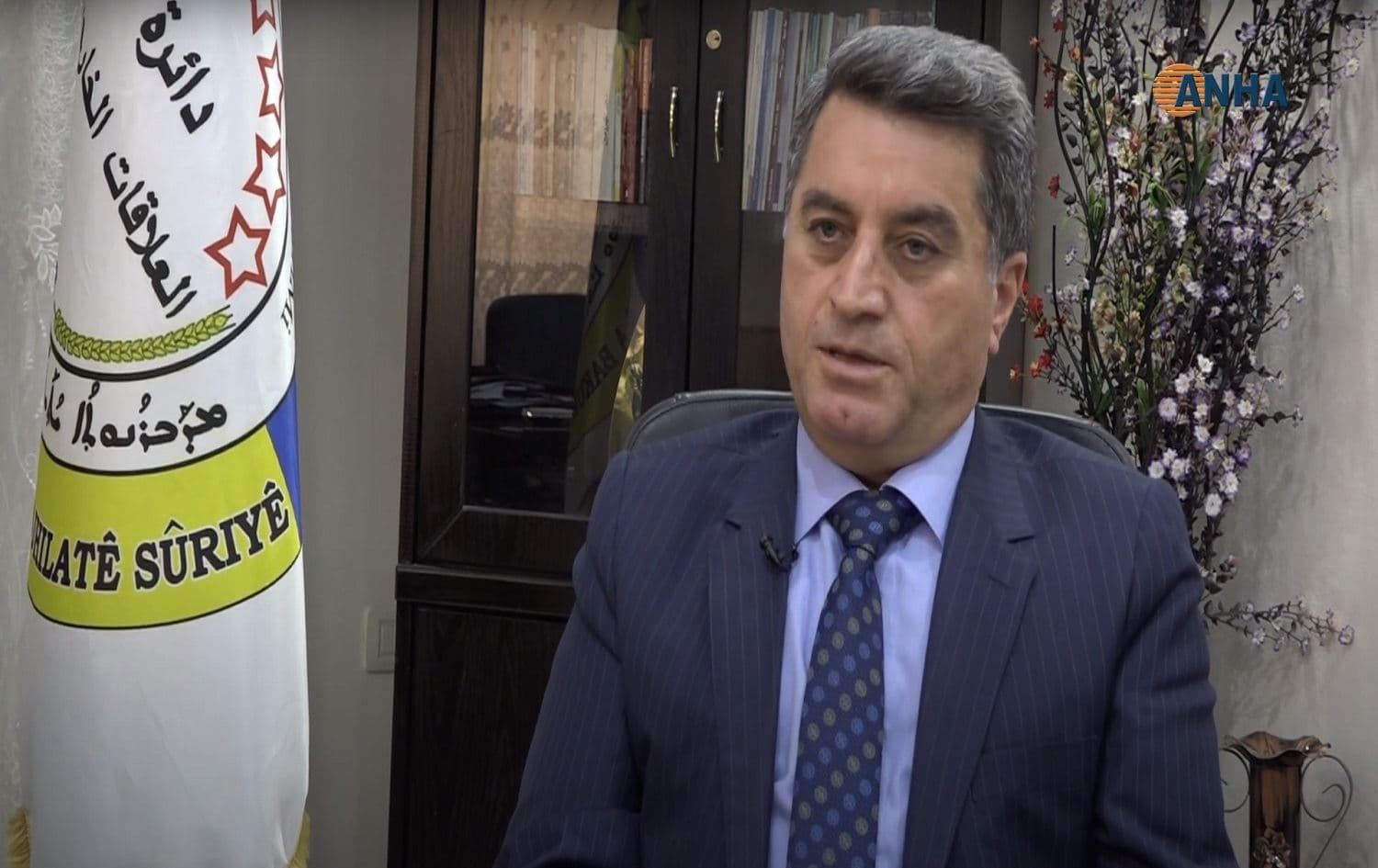 Abdulkarim Omar in an interview with ANHA news agency on December 8, 2020. Photo: screenshot / ANHA