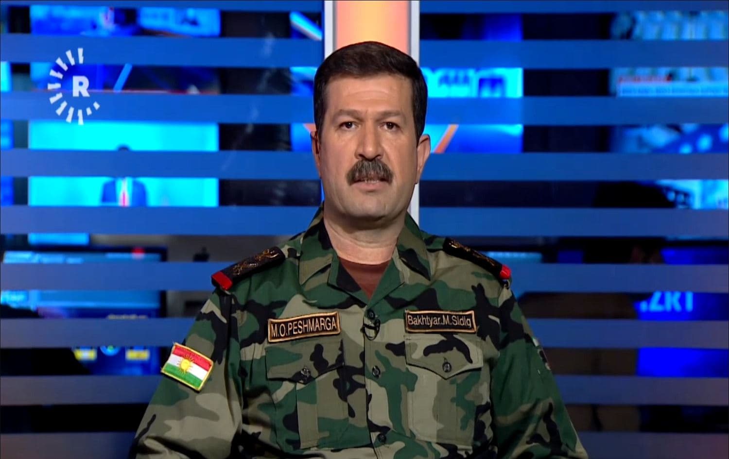 Major-General Bakhtyar Muhammed speaking to Rudaw’s Sangar Abdulrahman on January 25, 2021.Photo: screenshot/Rudaw