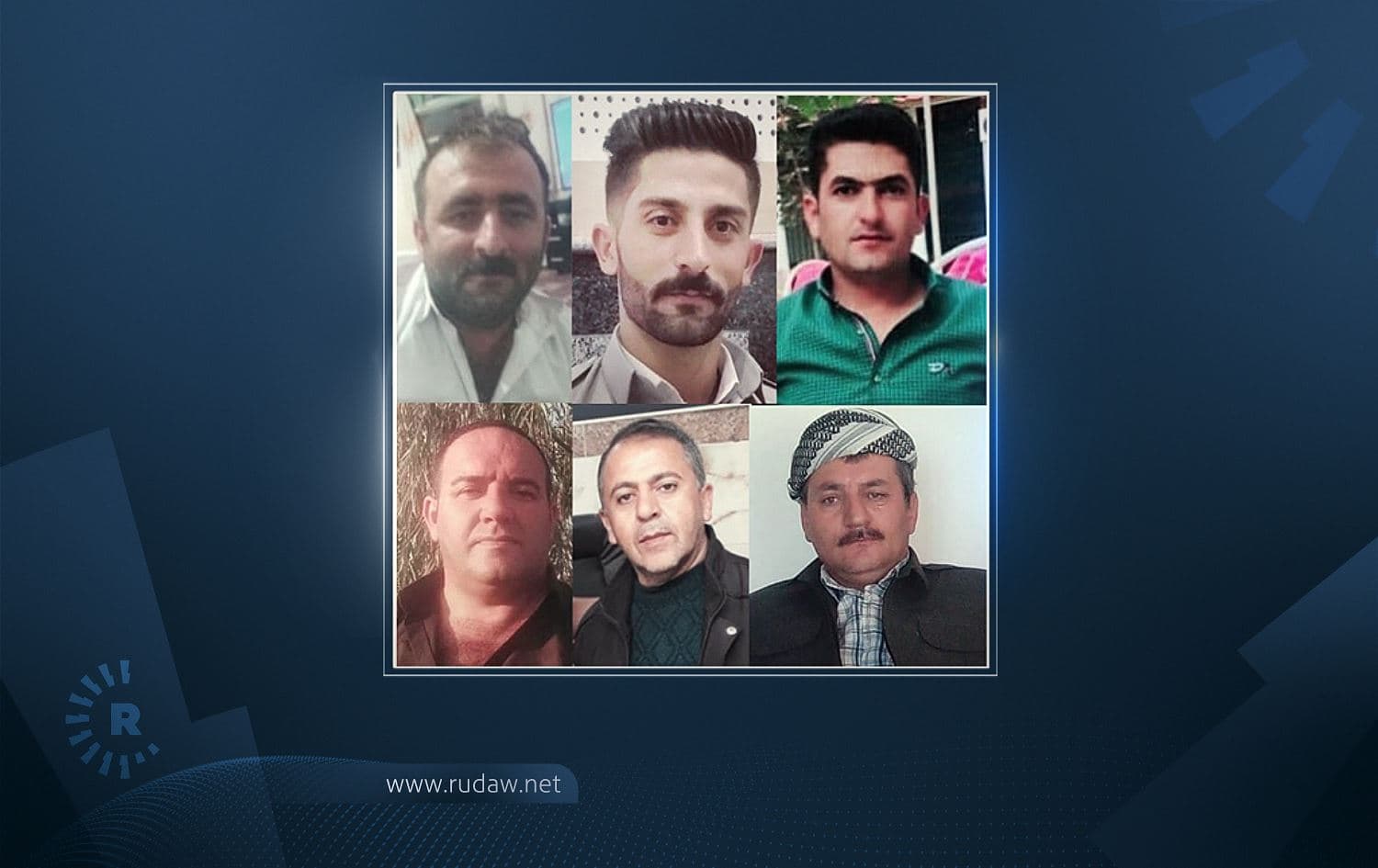 Photos of six people recently arrested in Oshnavieh, West Azerbaijan province, Iran. Photo: Kurdistan Human Rights Network