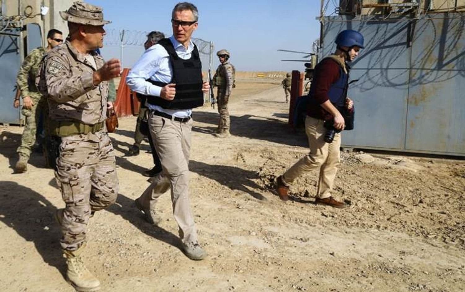 NATO Secretary General Jens Stoltenberg visited the Besmaya Range Complex in Iraq on March 2018. File photo: Spc. Antonio Lewis/ US Army