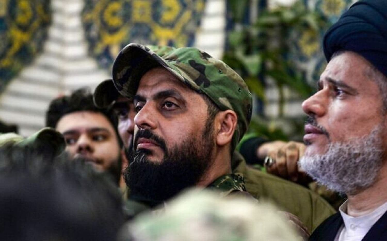 Qais al-Khazali attends the funeral procession of slain Iraqi paramilitary chief Abu Mahdi al-Muhandis, Iranian military commander Qasem Soleimani in the shrine city of Najaf in central Iraq, January 4, 2020. Photo: Haidar Hamadani/ AFP