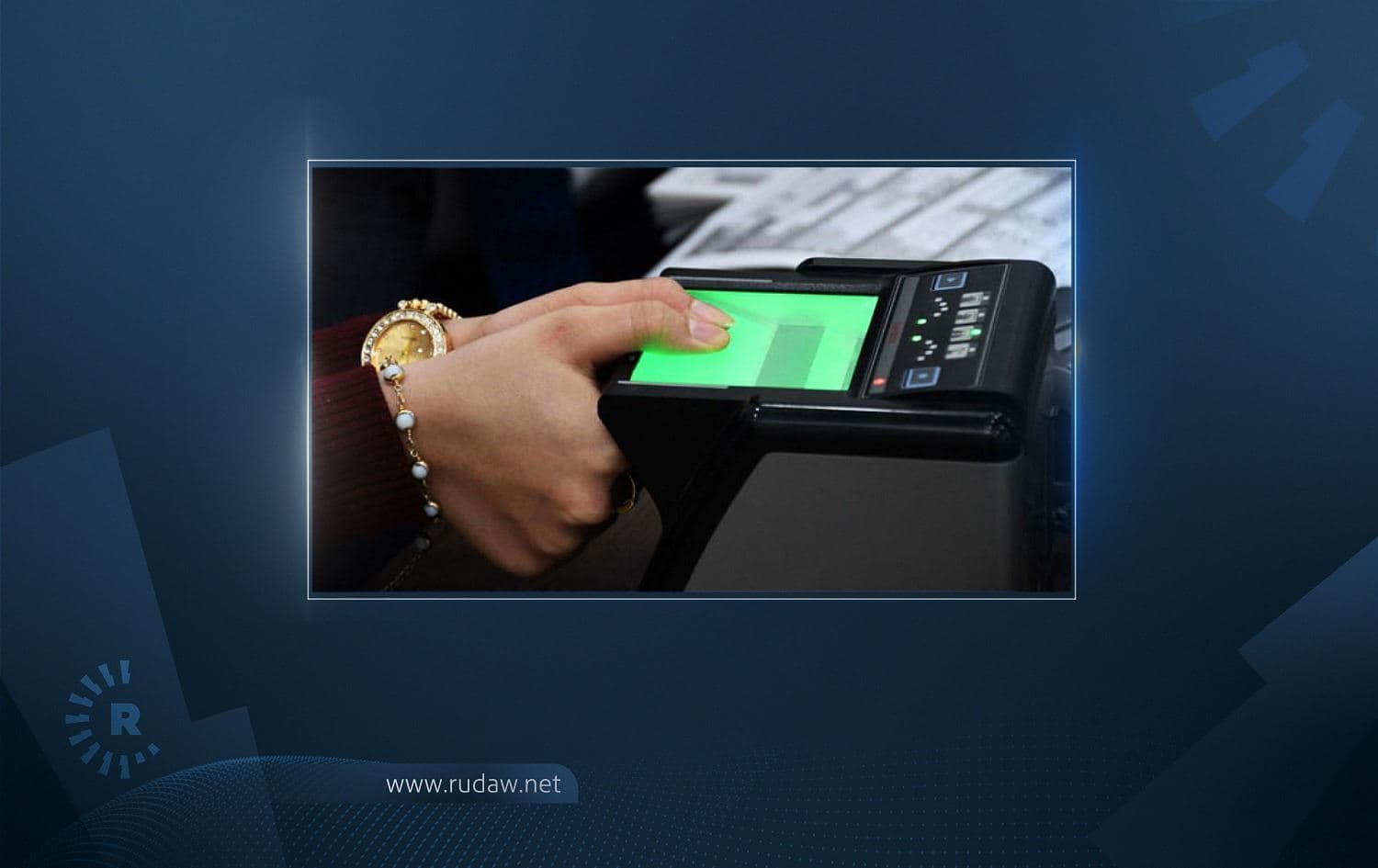 An Iraqi woman updates her personal information at the election commission office in Nasiriyah. File photo: AFP