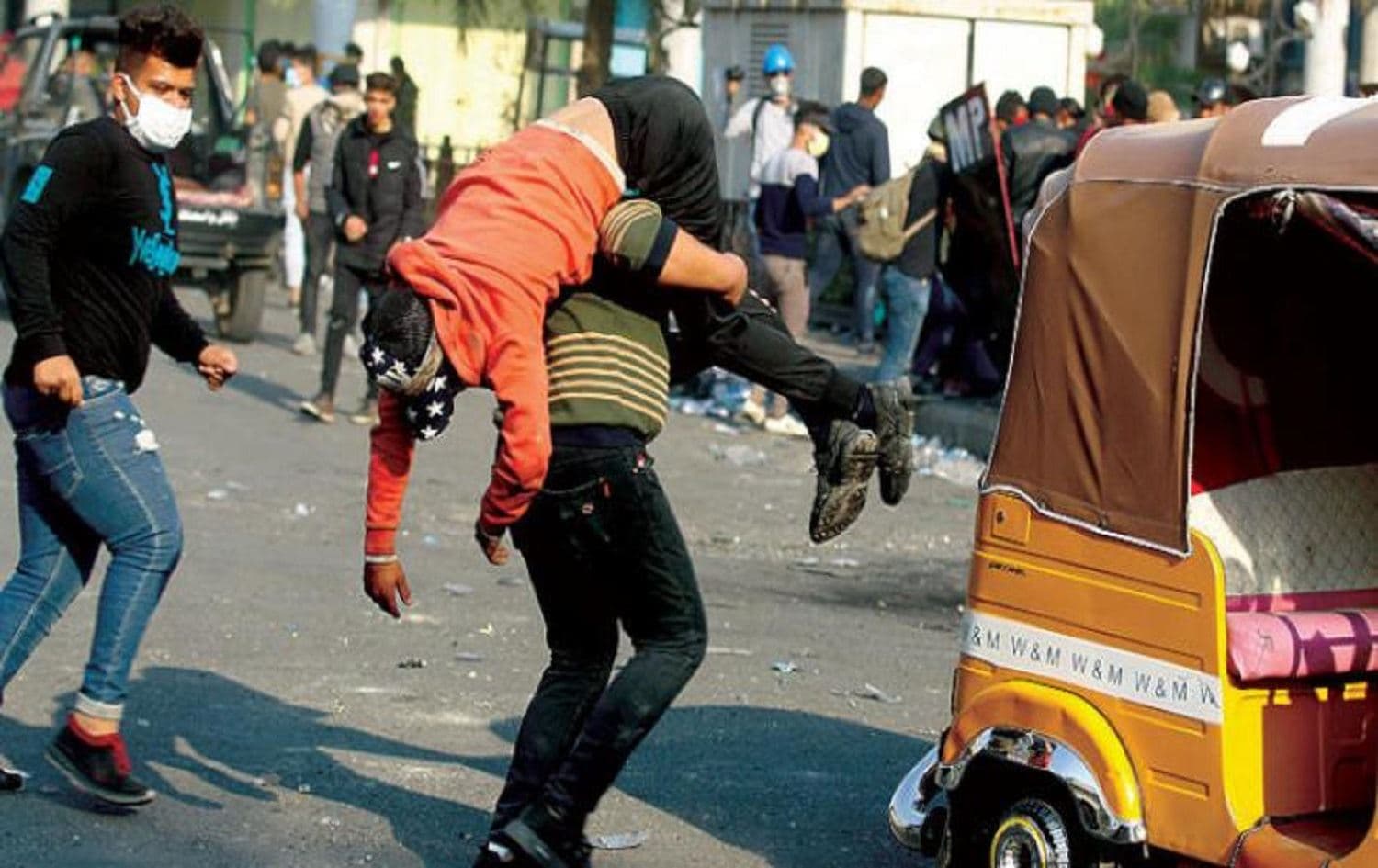 A wounded protester during anti-government protests in Baghdad. File photo: AFP