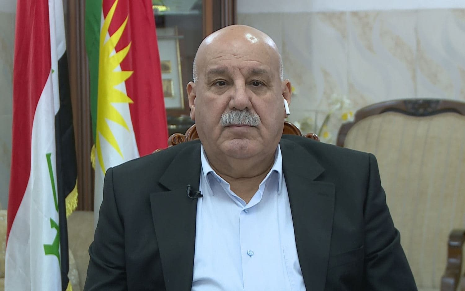 Peshmerga ministry chief of staff Jabar Yawar speaks to Rudaw on April 15, 2021. Photo: screengrab from Rudaw video