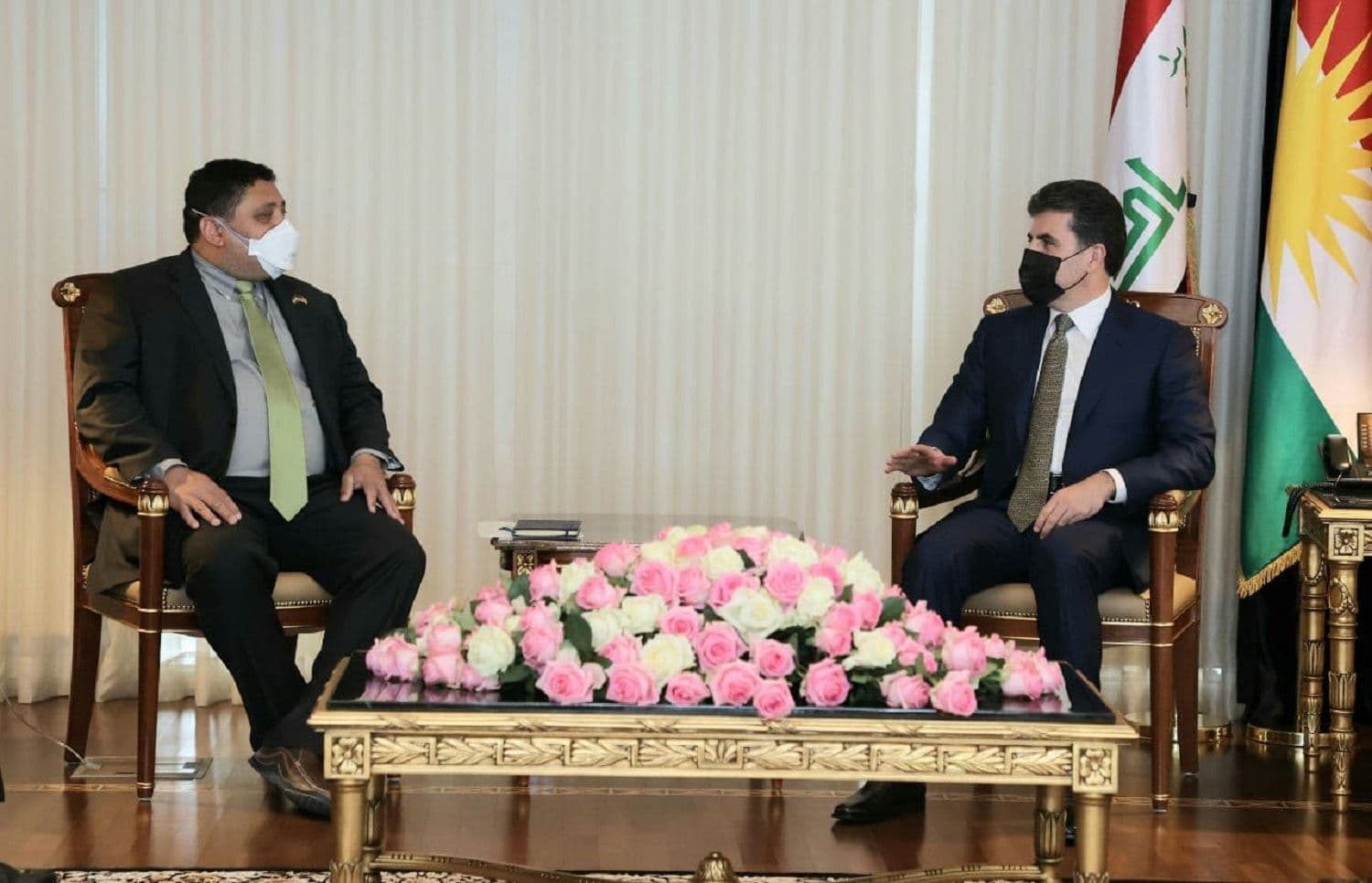  Kurdistan Region President Nechirvan Barzani received the US Deputy Special Envoy to Syria, David Brownstein, in Erbil on Sunday.  Photo: Presidency's office