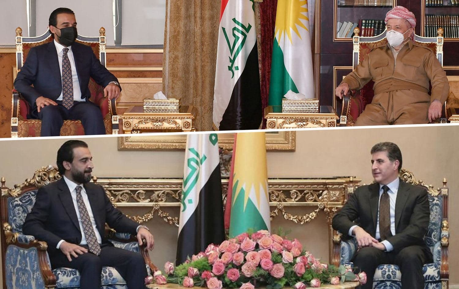Başkan Mesud Barzani ve Kürdistan Bölgesi Başkanı Neçirvan Barzani, Irak Parlamentosu Başkanı Helbusi'yi kabul etti