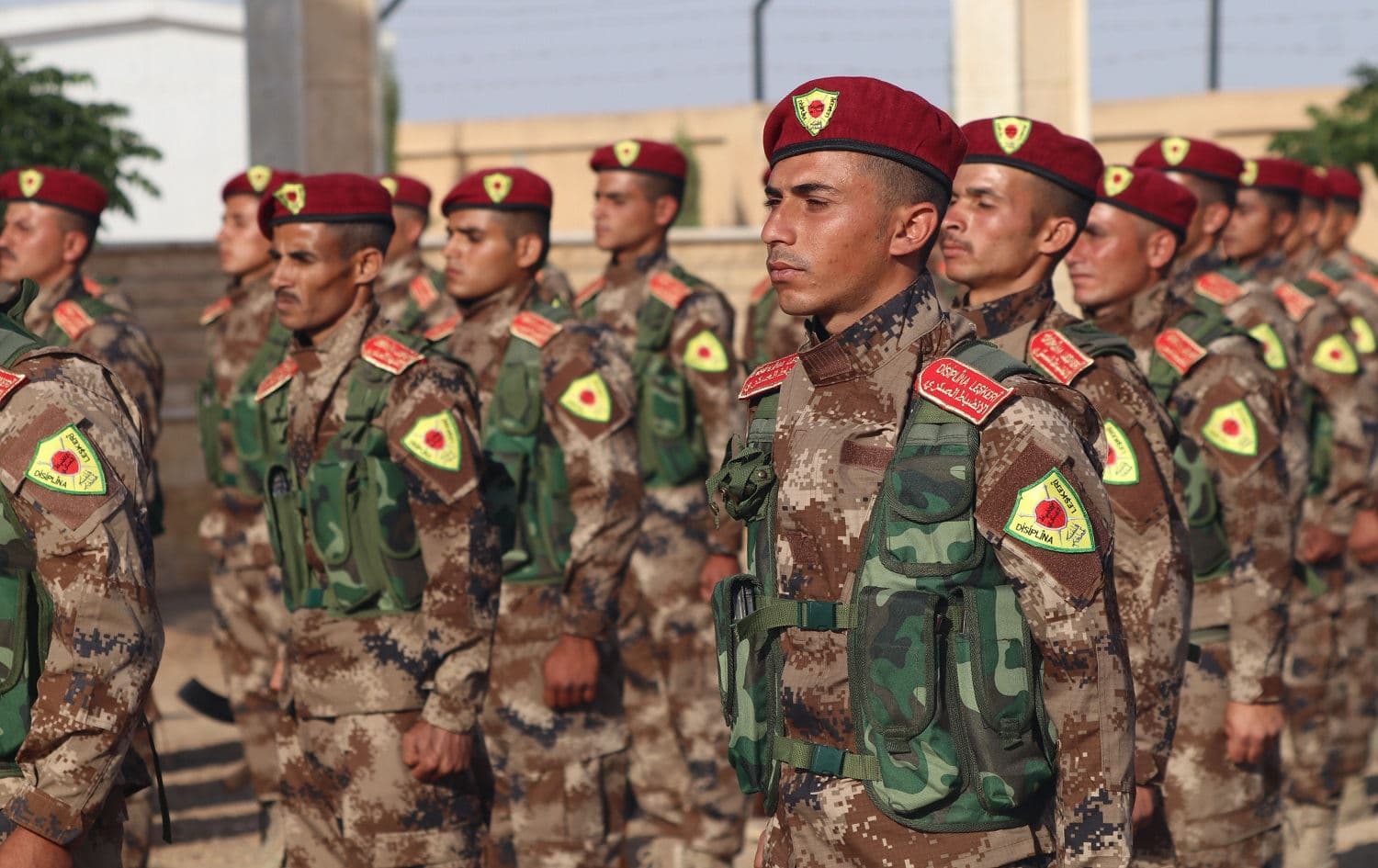 A group of students who graduated from a military academy in Manbij on May 29, 2021. Photo: Manbij Military Council