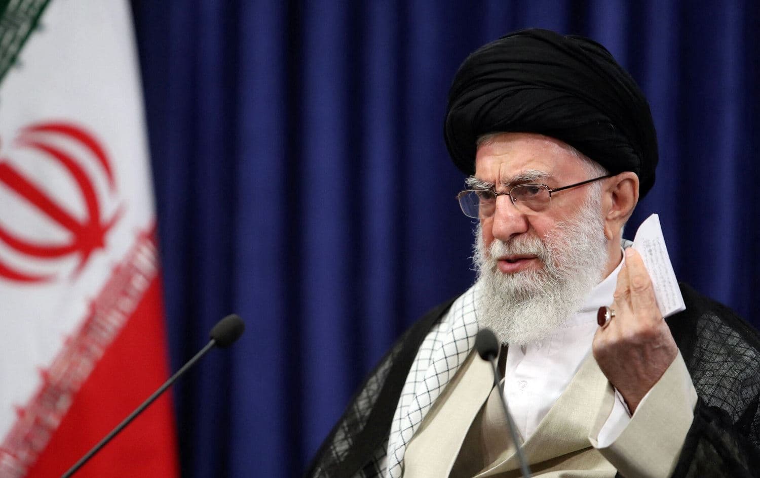 Iran's Supreme Leader Ayatollah Ali Khamenei speaks during a live televised address on June 4, 2021. Photo: handout/Khamenei.ir/AFP