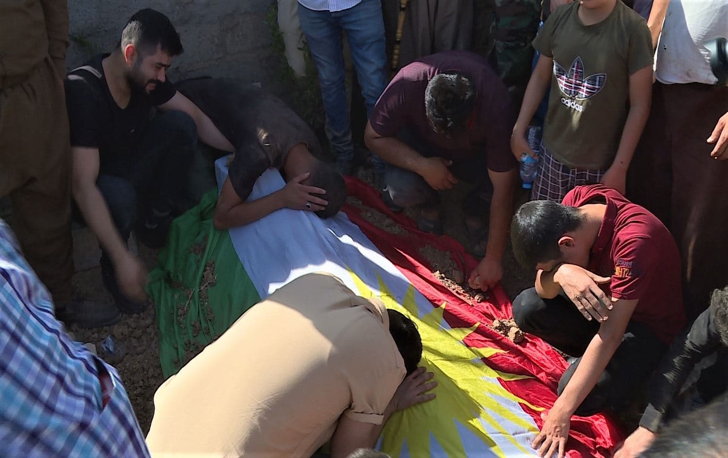 The funeral of a Peshmerga fighter killed in the attack on June 5, 2021. Photo: Rudaw