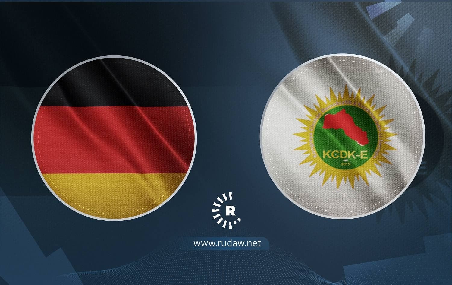 From left: logos of Germany and KCDK-E. Graphic: Rudaw