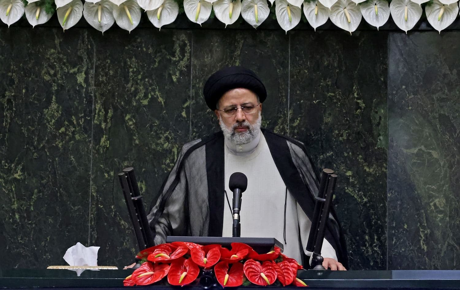 Newly-elected Iranian President Ebrahim Raisi at his swearing in ceremony in Tehran on August 5, 2021. Photo: AFP