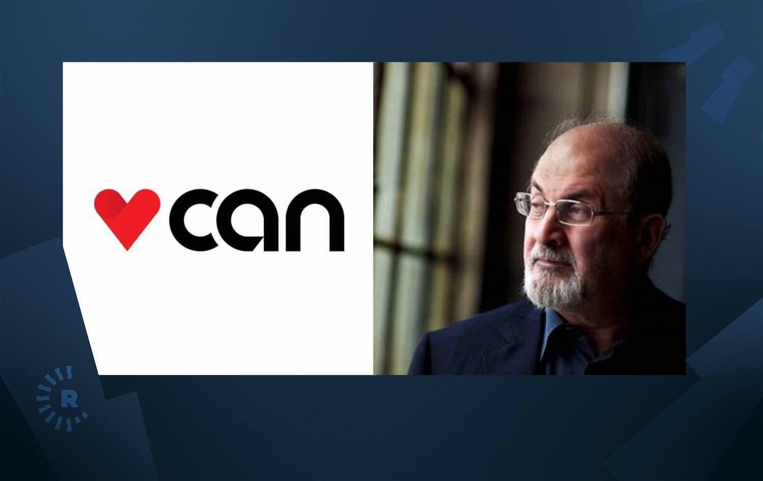 From left to right: Can Publishing House logo, Indian-British writer Salman Rushdie Photos: Twitter; Graphic: Rudaw