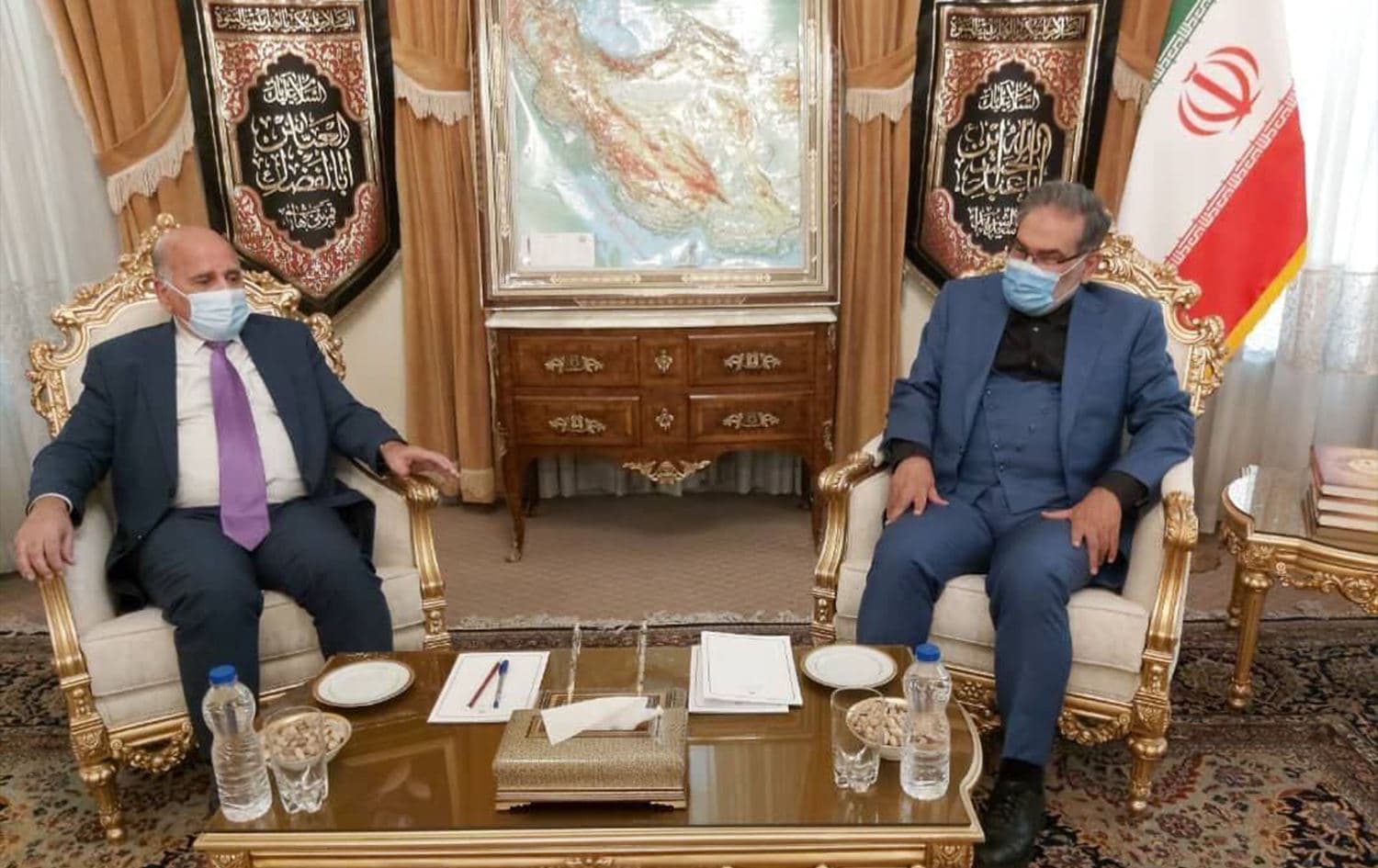 Secretary of the Supreme National Security Council of Iran, Ali Shamkani, spoke with Iraqi Foreign Minister Fuad Hussein on Tuesday August 10, 2021. Photo: IRNA