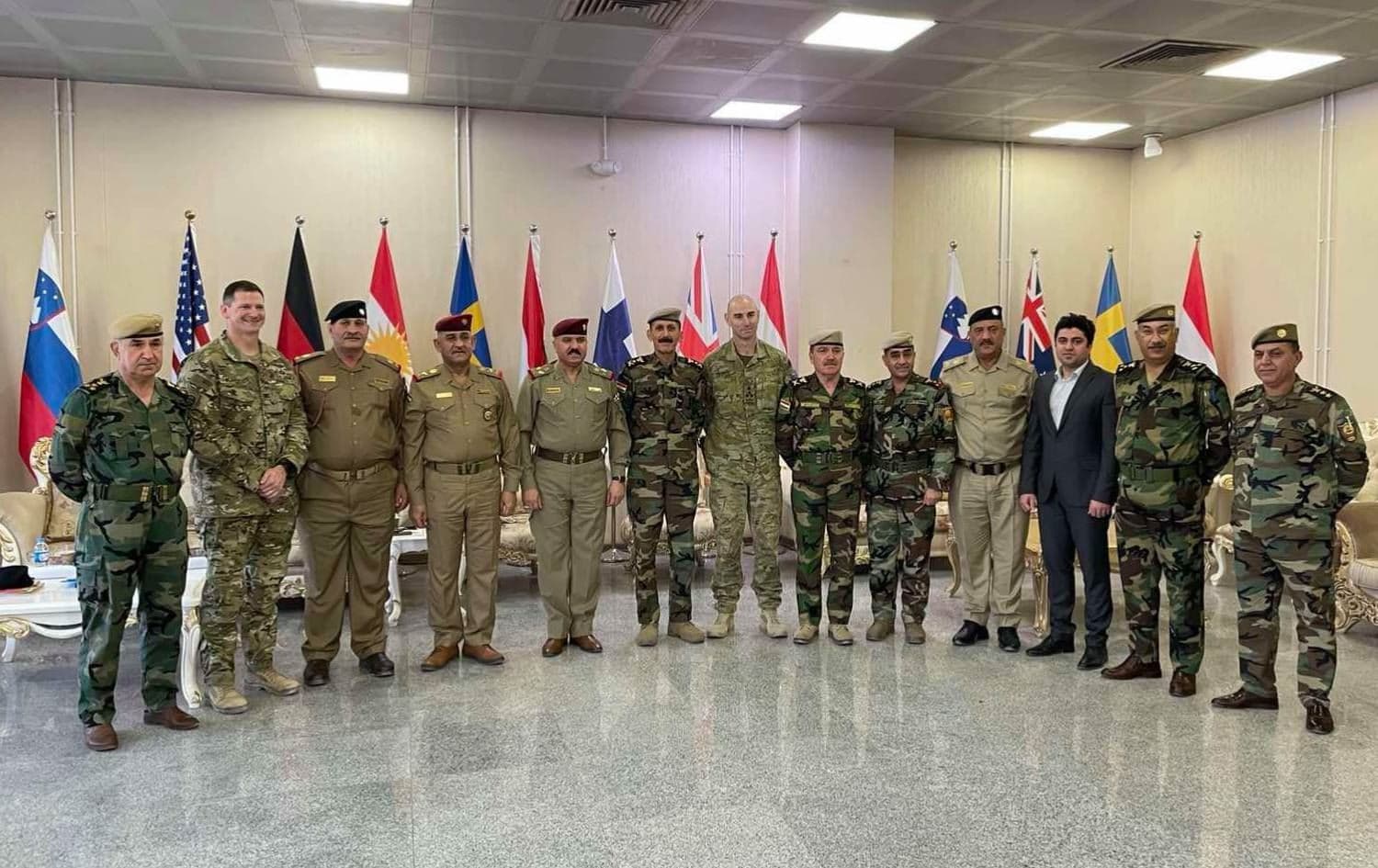 A delegation of Peshmerga  coordination and Iraqi joint forces met in Erbil to discuss the formation of joint brigades, Thursday August 12, 2021. Photo: ministry of Peshmerga