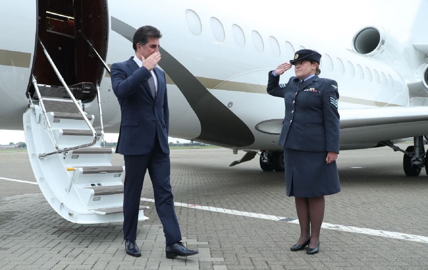 Kurdistan Region President Nechirvan Barzani arrived in London on September 15, 2021. Photo: handout/presidency office