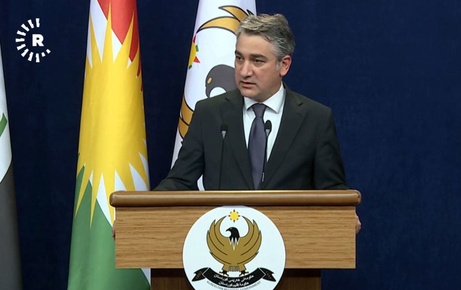 KRG spokesperson Jotiar Adil in a press conference on June 16, 2021, Photo: Rudaw/screenshot