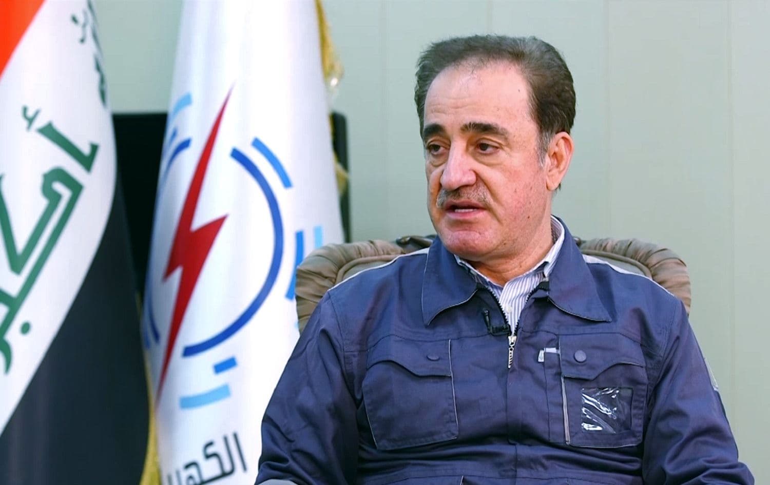 Iraq's Electricity Minister Adil Karim speaks to Rudaw on September 23, 2021. Photo: Rudaw
