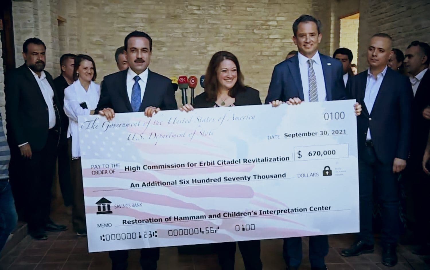 US grants funds for the restoration and opening of a children's educational center at Erbil's ancient citadel. September 30, 2021. Photo: Rudaw/screenshot