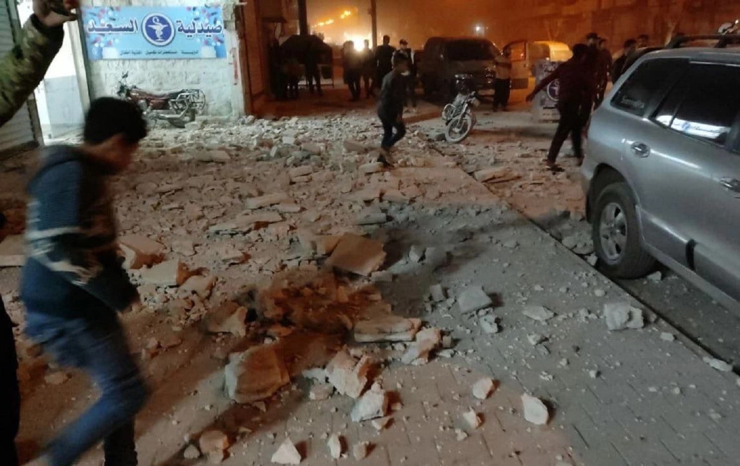 The aftermath of a rocket attack on Afrin on November 19, 2021. Photo: handout/Turkish Defence Ministry