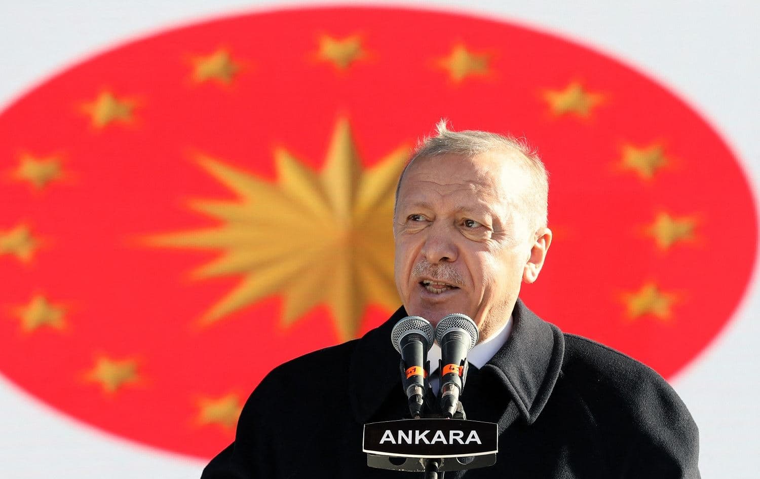 Turkish President Recep Tayyip Erdogan gives a speech in Ankara on November 16, 2021. Photo: Adem Altan/AFP