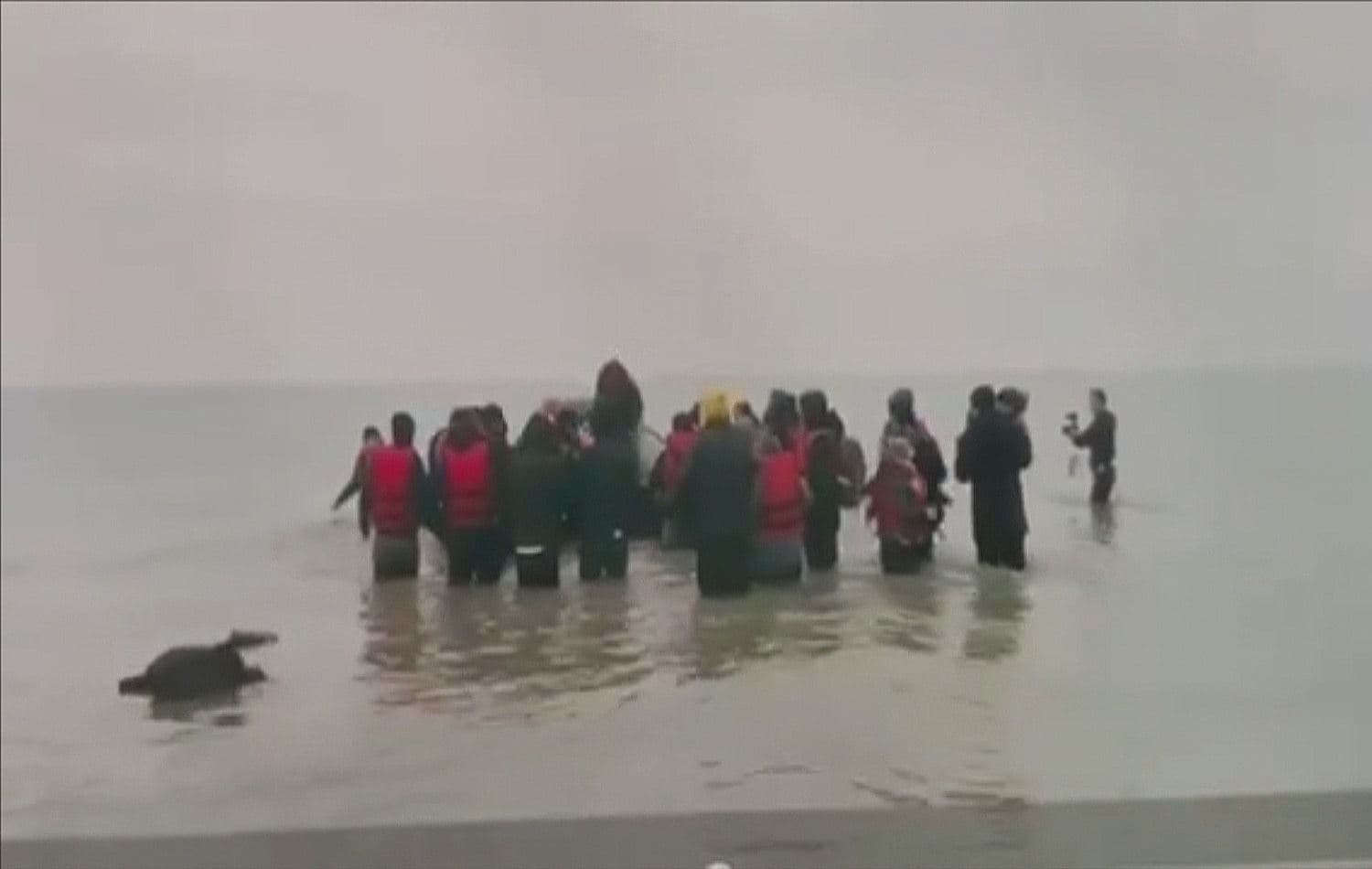 A group embarking upon a Channel-crossing on 24 November, 2021. Photo: Rudaw TV