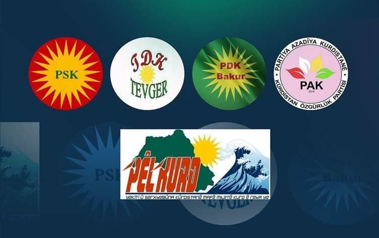 PÊLKURD, PSK, TEVGER, PAK ve PDK-BAKUR logoları