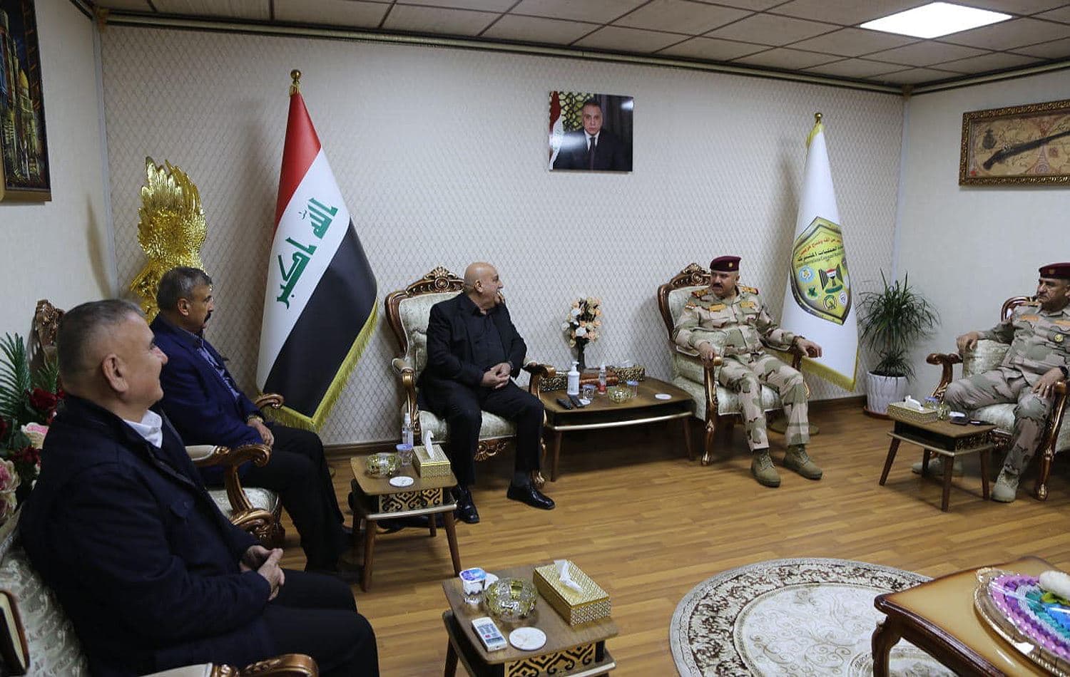 A high-level military and security meeting was held between the Joint Operations Command and the Ministry of Peshmerga in Baghdad on December 4, 2021. Photo: Peshmerga ministry/Facebook