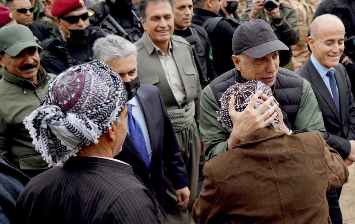 Prime Minister Mustafa al-Kadhimi visits Liheban village in Makhmour on December 8, 2021. Photo: Kadhimi's office