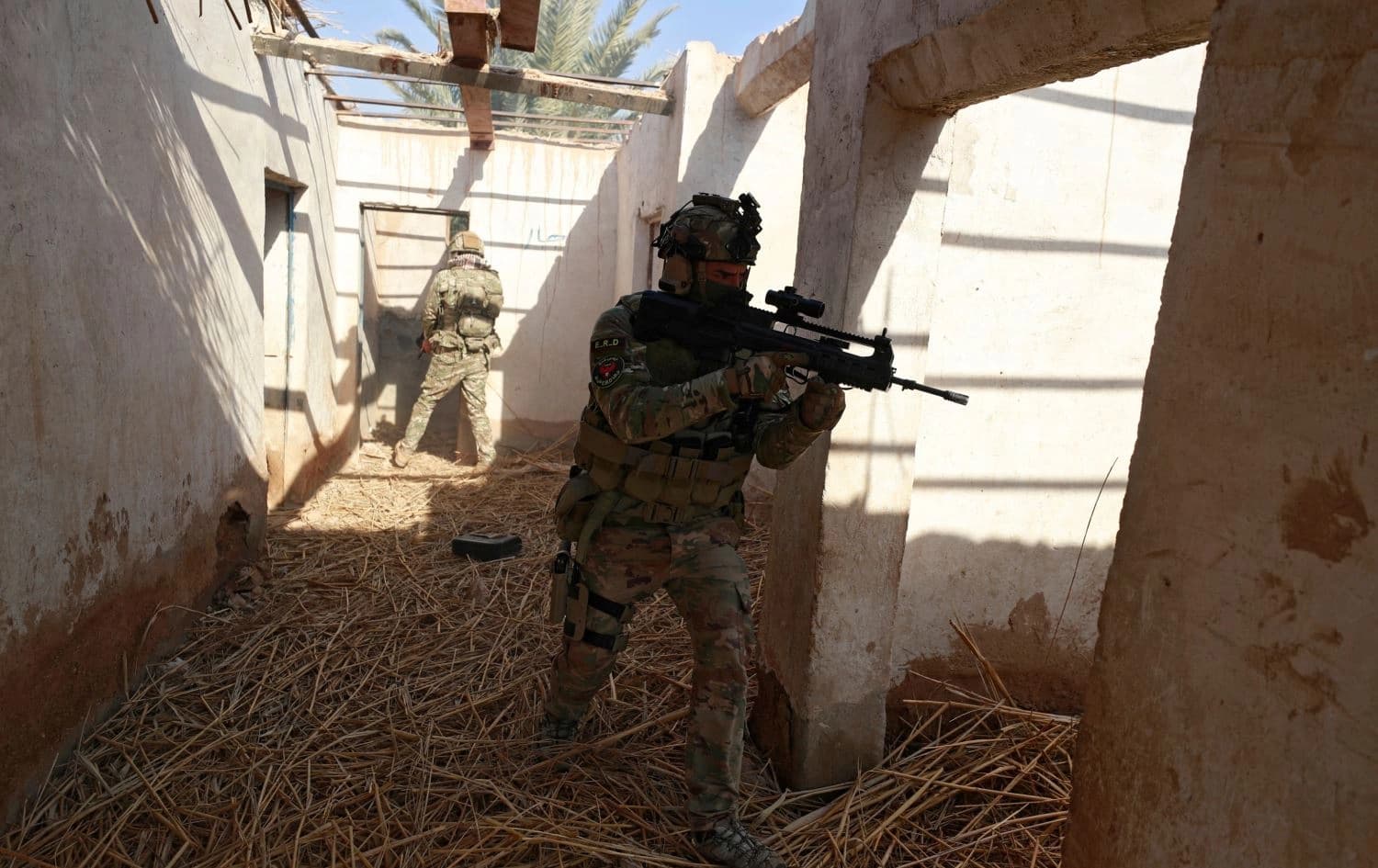 A picture taken in a village in the Hawi al-Azim area, in the eastern Diyala province on January 24, 2022 during preparations for a military operation. Photo: Ahmad al-Rubaye/ AFP
