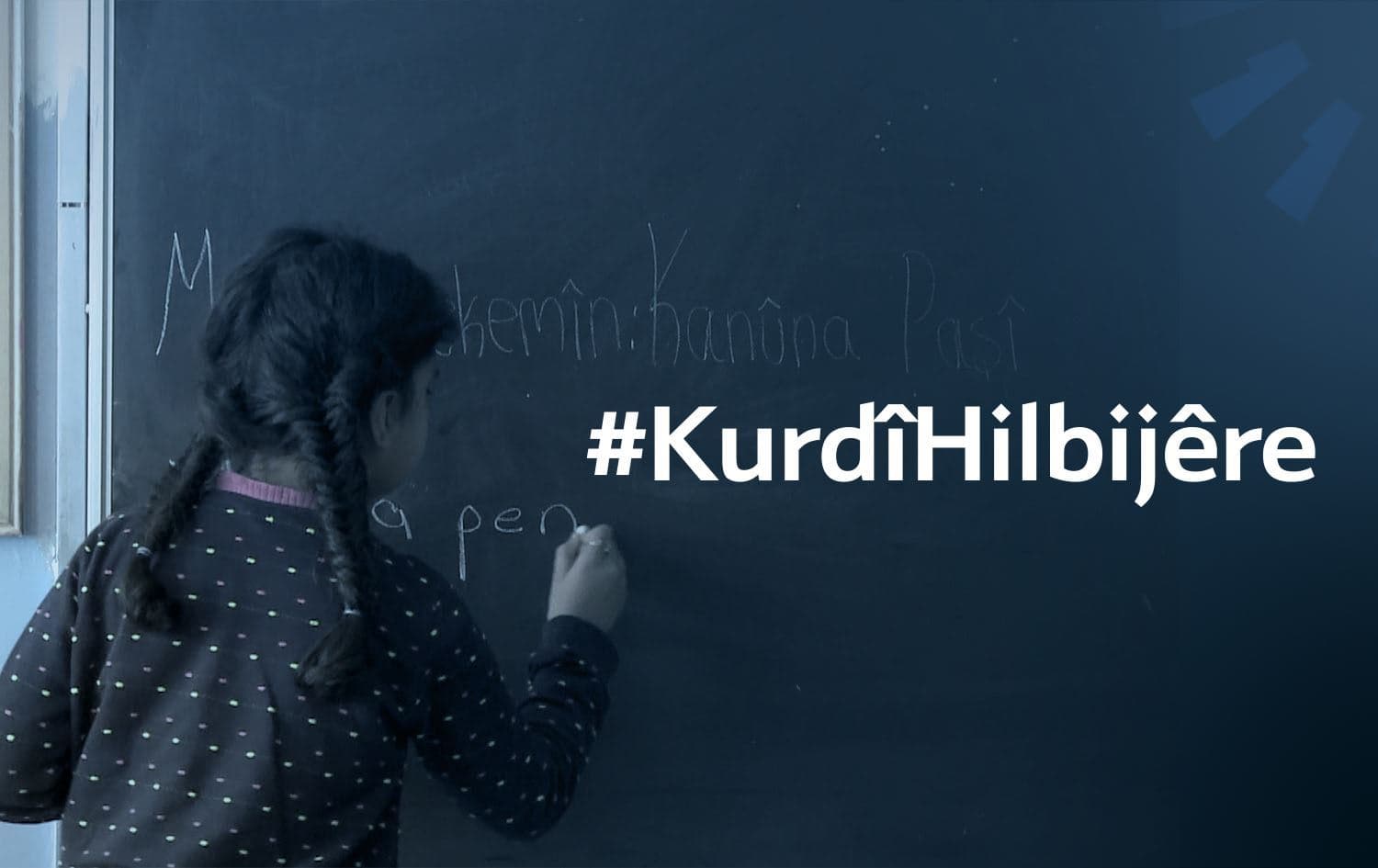 Kampanyaya bo dersa Kurdî berfireh dibe (Wêne: Rûdaw Grafîk)