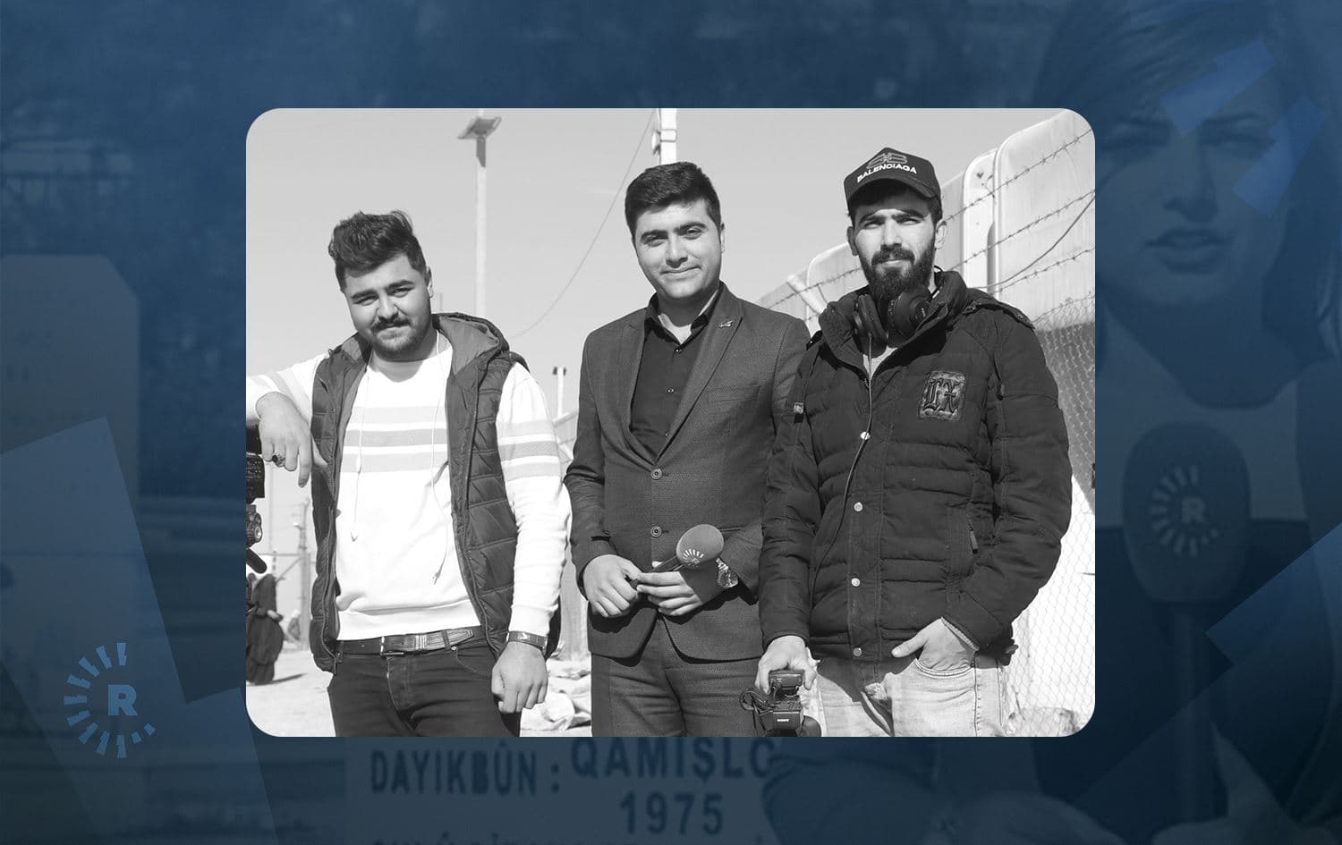 Rudaw's team in North and East Syria (Rojava). Photo: Rudaw; Graphic: Aland Qaradaxi/Rudaw