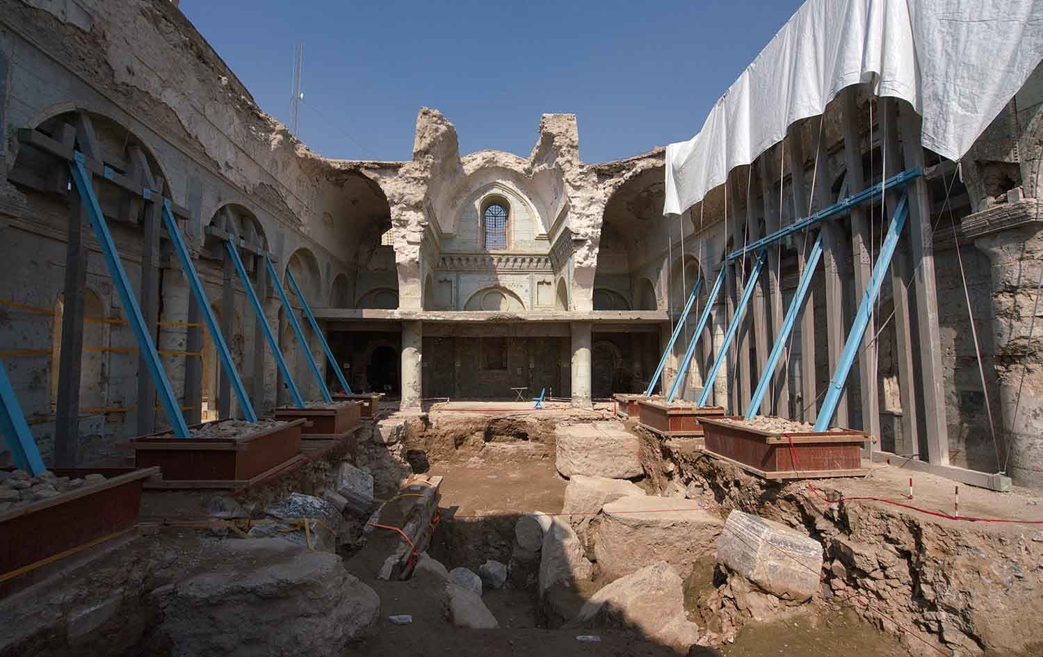  View of renovations at the Church of the Immaculate Conception in Mosul on February 23, 2022. Photo: Zaid al-Obeidi/AFP