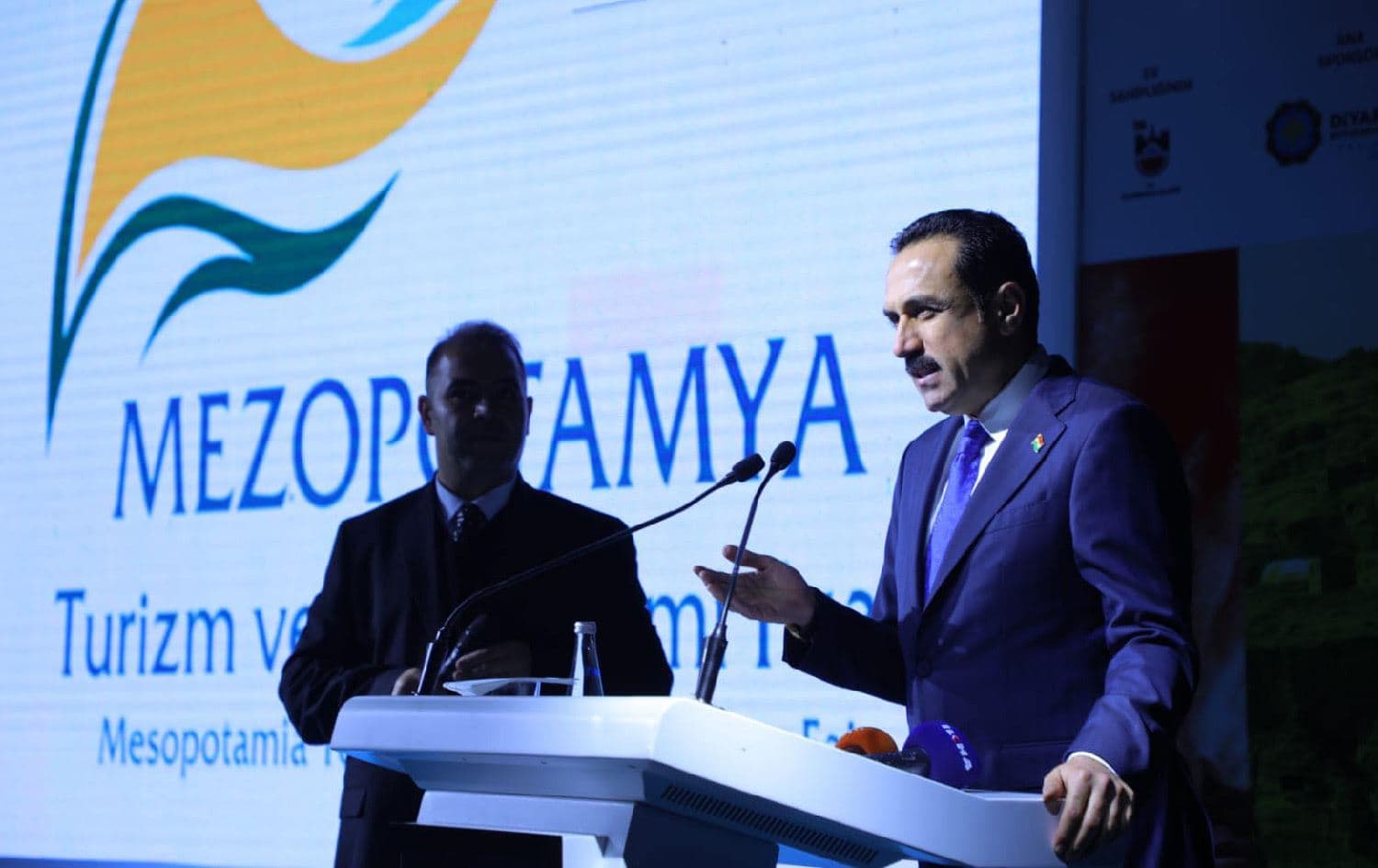 Erbil Governor Omed Koshnaw speaks at the Mesopotamia Tourism and Gastronomy Fair in Diyarbakir on March 24, 2022. Photo: Khoshnaw's office/Handout