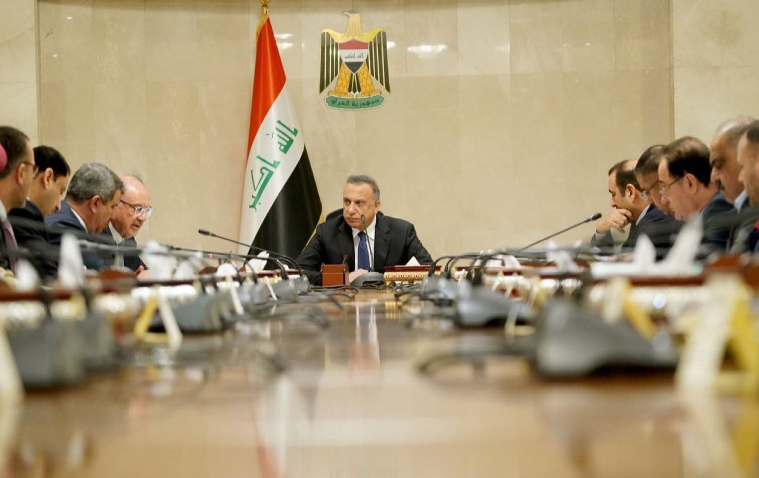 Iraqi Prime Minister Mustafa al-Kadhimi chairs a meeting with the ministerial energy council on April 17, 2022. Photo: PM’s office/Twitter 